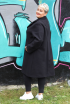Klasický kabát pre moletky - čierny